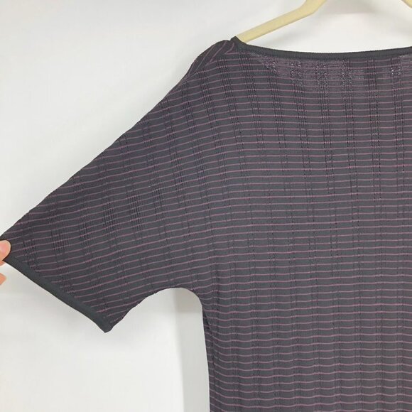 St. John Collection Black & Engineered Ombré Rib Short Sleeve Shift Dress size 6 - Picture 14 of 16